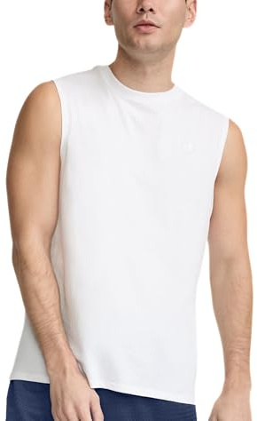 Champion Herren Hemd Klassisches Jersey Muscle T-shirt, Weiß, L