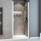 Schulte porte de douche pivotante 90 x 180 cm en niche, profilé blanc, réversibe, montage gauche droite, verre de sécurité 5 mm transparent, plage de réglage 875-905 mm, largeur d'accès 77.5 cm