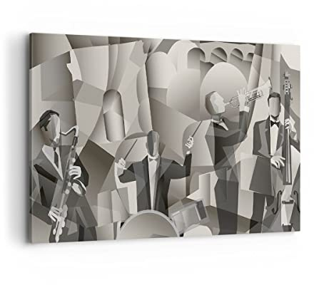 ARTTOR Wandbilder Dekoration Wohnzimmer Jazz Musik Musiker Bilder auf Leinwand 120x80cm Leinwandbild Schlafzimmer Küche Deko Wand Kunstdruck Art Groß XXL Wanddeko Bild Wall Decor Canvas AA120x80-4119