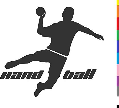 generisch Handball Aufkleber in 10cm, 15cm, 20cm oder 25cm Handball Sport Aufkleber Sticker als Autoaufkleber oder Wandtattoo in vielen Farben (255/2) (schwarz Glanz, 10cm)