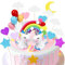 25 Pcs Unicorn Cake Toppers Rainbow Cake Decorations Kit Cloud Star Heart Balloon Cupcake Topper Cake Decors for Kids Girl Boy Adults Birthday Wedding Baby Shower Party Supplies