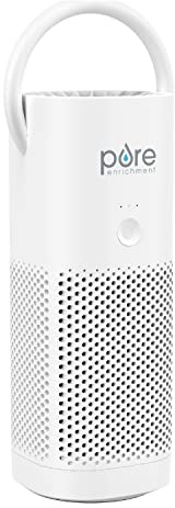 Pure Enrichment PureZone Mini Portable Air Purifier - Cordless True HEPA Filter Cleans Air & Eliminates 99.97% of Dust, Odors, & Allergens Close to You - Cars, School, & Office (White)