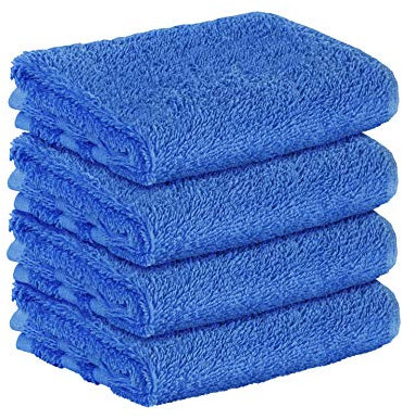 StickandShine 4er SET Premium Frottee Gästehandtuch 30x50 cm in blau in 500g/m² aus 100% Baumwolle