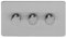 Soho Lighting Brushed Chrome Flat Plate 250W 3 Gang 2 Way Trailing Dimmer Screwless