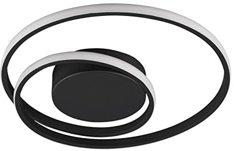 Reality Leuchten LED Deckenleuchte Zibal R62911132, Metall Schwarz matt, inklusiv 22 Watt LED, Switch Dimmer