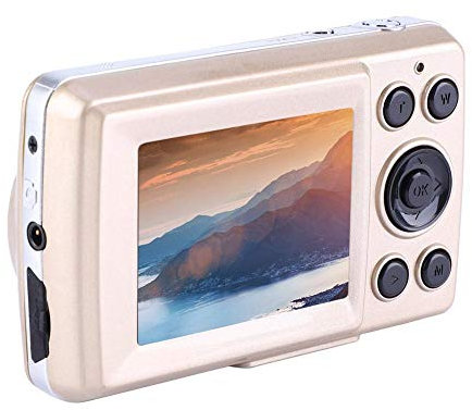 Socobeta Mini cámara con luz de Relleno Videocámara HD 720P HD 30FPS Digital para Acampar en la Playa(Golden)