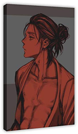 LINHUANG Anime Attack on Titan Eren Yeager 38 Leinwandposter Schlafzimmer Dekor Sport Landschaft Büro Zimmer Dekor Geschenk 50 x 75 cm Rahmen style1