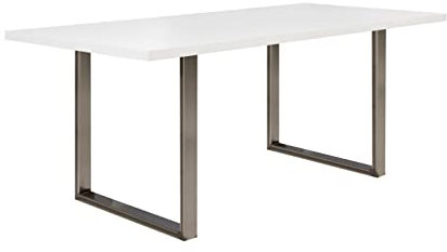 FORTE TABLES Tisch nicht ausziehbar, Holzwerkstoff, Weiß, 180 x 74.7 x 90 cm