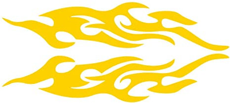 Auto Flammen Aufkleber, Asudaro Racing Aufkleber Fire Flames Feuer Flammen Sticker Auto Aufkleber Auto Seitenschweller Aufkleber Aufkleber Racing Kraftstofftank Rückspiegel Aufkleber,Gelb