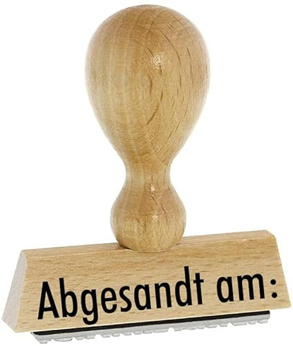 Lagerstempel – Abgesandt am: von Kaufhaus2010 Buchenholzstempel – Lagertextstempel zur Kennzeichnung von Rechnungen und anderen Dokumenten 4 cm lang