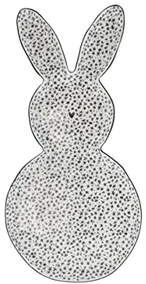 Bastion Collections Servierschale BUNNY in Hasenform mit Blumenmuster, Dekorativ, Weiß/Off-Weiß, Porzellan, 30 cm