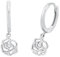 Amor Creolen 925 Sterling Silber Damen Ohrschmuck, 2,2 cm, Silber, Rose, Kommt in Schmuck Geschenk Box, 2034104