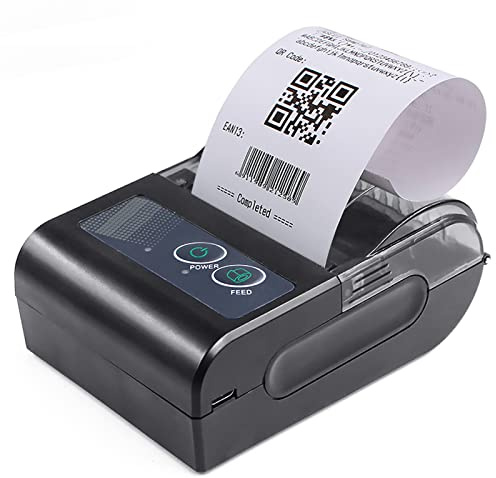 SHUAIGUO 58mm Mini tragbarer Thermodrucker Drahtloser Empfangsdrucker USB BT-Verbindungsunterstützung ESC/POS-Befehl Kompatibel mit Windows Android iOS für Supermarket Store Restaurant