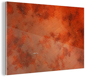 MuchoWow Glasbild Glasfoto Wandbild Bilder Deko 150x100 cm Rost - Industrie - Metall - Stahl
