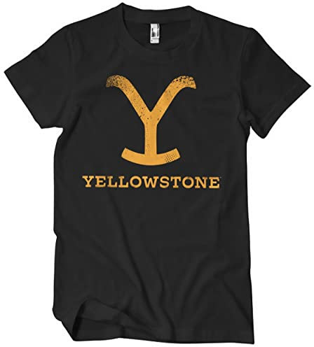 Yellowstone Offizielles Lizenzprodukt Herren T-Shirt (Schwarz), Klein