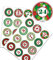 Yabaduu DIY Adventskalender Zahlen zum Aufkleben Nummern 1-24 Selbstklebende Sticker für Weihnachten Weihnachtskalender Selber Basteln Y048 (24 Rot grün rund)