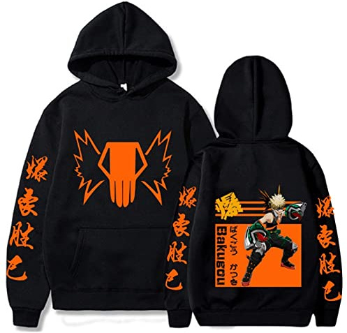 zhedu My Hero Academia Anime Sweatshirt Langärmlig Lässig Cartoon Druck Kapuzen Sweatshirt Japanische Bakugo Katsuki Anime Freunde Hoodie Pullover