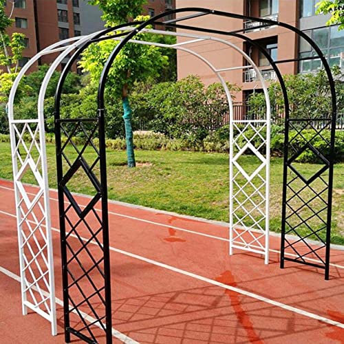 Metall Rosenspalier Torbogen Eisen Rosenbögen Gartenbogen für Kletterpflanzen groß Rankgitter Rankhilfe Rosengestell Rankbogen Schwarz/Weiss Deko Balkon Pergola Tiefe 40cm (Color : Schwarz, Size :