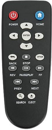 ALLIMITY Ersatz Fernbedienung passend für WD Western Digital TV Live Plus HD Media Player WDTV003RNN WDBACC0010HBK WDAVN00BN WDAVP00BE WDAVN00BS WDAVP00BS WDBABG0000NBK WDBABF0000NBK WDBG3A0000