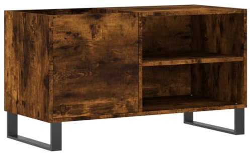 vidaXL Mobile Porta Dischi Rovere Fumo 85x38x48 cm Legno Multistrato, Mobile portadischi in Vinile, Mobile Porta Dischi, Porta Dischi