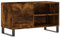 vidaXL Engineered Wood Record Cabinet with Iron Feet – Smoked Oak Finish, Spacious Vinyl Record Storage, Durable and Moisture-Resistant