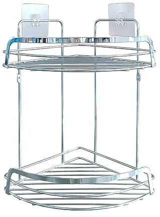 douceur d'intérieur, Serviteur de Douche d'angle (22,8 x 29,8 x 34 cm) Filaire Premium Chrome, Métal
