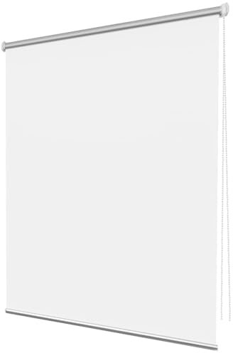Doppelrollo Klemmfix Ohne Bohren 85 x 120 cm Blickdicht Hitzeschutz Klemmfix Rollo Seitenzugrollo inkl Montagematerial für Fenster & Tür, Weiß