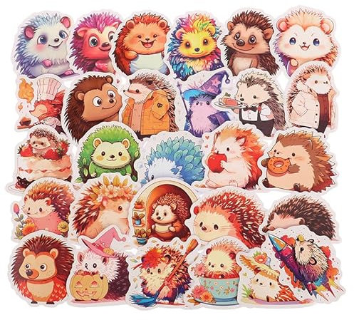 50 Stück Spaß Cartoon Igel Aufkleber Kawaii Tier Aufkleber Set für Kinder, Ideal für Laptop, Sammelalbum, Telefon, Tagebuch Dekoration