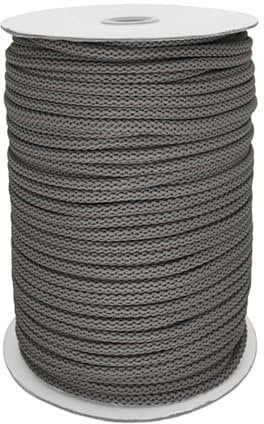 Polyester-Schnur 100m Kordel Seil Bekleidungskordel Makrameeschnur weiche Häkelbindung Ø ca. 6mm, Farbe:134 - grau