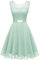 Berylove - Abito da cocktail da donna, elegante, in chiffon senza maniche, con pizzo, adatto per matrimoni, L