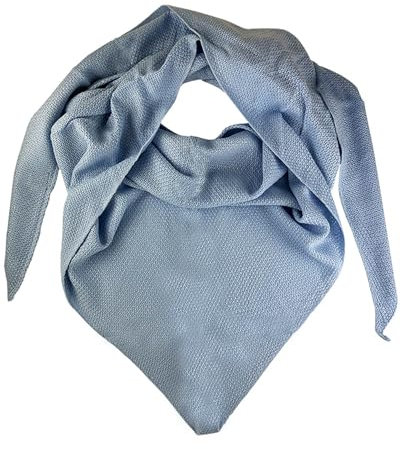 Trachtenland XL Strick Dreieckstuch - Schal 200 x 80 cm | Hellblau