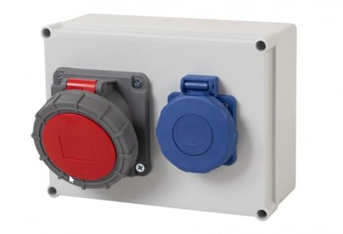 NAKA Stromverteiler Wandverteiler Steckdosen IP65 CEE 16A 1x230V Baustromverteiler Elektroinstallation Schuko