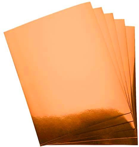 Sixstore 20 Blatt A4 Metallic-Karton, 250 g/m², Bastelbedarf für Kinder, ideal für Bastelaktivitäten und Dekorationsherstellung (Orange)