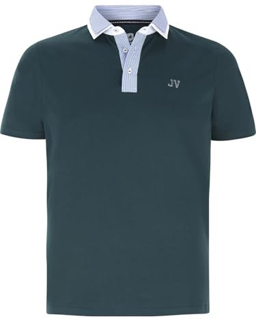 Jan Vanderstorm Herren Poloshirt Danhy | Kurzarm Polohemd | Reine Baumwolle | Große Größen L-7xl Petrol, 2XL (XXL) - 60/62