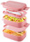 HENSHOW Double Layer Bento Lunch Box with Cutlery Set, 1500ml Stackable Leak-Proof Container for Adults and Kids | 4 Compartments, BPA-Free, Microwave Safe, Pink