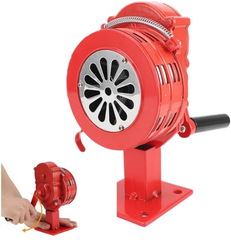 BONJUME Handsirene, Handalarm, tragbar, 110 dB, manuell, rot