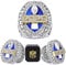2025 Fantasy Football Championship Ring und Koffer Fantasy Football Trophy League Gewinner, Größe 11, Metall, weißer Diamant, Größe 11, Metall, Weißer Diamant