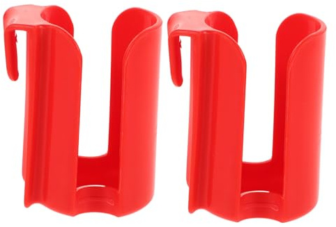 Cabilock Cup Side Cookie Holder 2Pc Red Plastic Reusable Insert for Mugs | Portable Tea Bag Support, Clip-On Design, Modern Elegant Style, Compact Fit for Easy Serving at Home