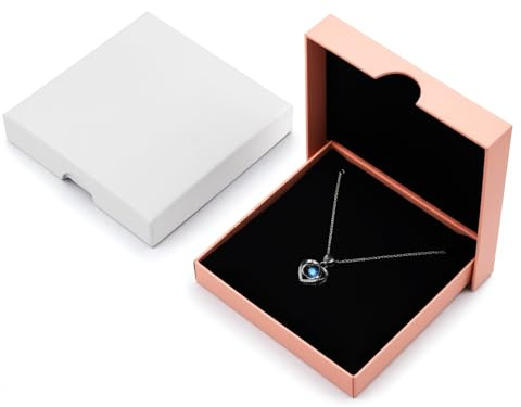 2 scatole regalo piccole per gioielli, 8,9 x 8,9 x 1,5 cm, rosa/bianco, piccola scatola regalo per collane, scatole regalo vuote in cartone con coperchio, scatola quadrata portatile per braccialetti