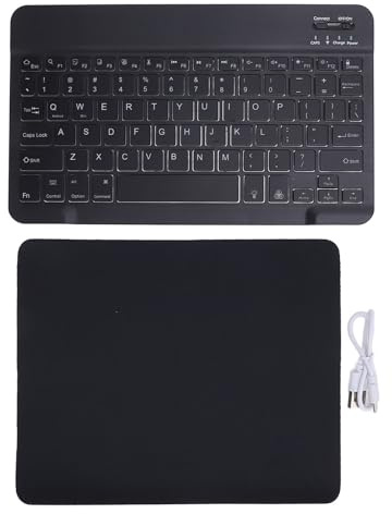 Yanmis 10-Zoll-Ultra-Slim-RGB-Hintergrundbeleuchtung, Kabellose Tastatur mit Wiederaufladbarem Li, Ergonomische Tastatur mit 3.0, für Computer, Desktops, PCs, Laptops, Tablets,
