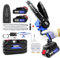 Mini Chainsaw Cordless 6 Inch with 2X1500mAH Battery, Powerful Electric Chainsaw with 2 Chains and Security Lock,Handheld Small Chain Saw for Wood Cutting Tree Trimming Gardening,Blue