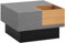 FineBuy Couchtisch 65x65x40 cm Grau Sofatisch in Beton-Optik Modern, Design Wohnzimmertisch mit Stauraum, Loungetisch Quadratisch, Kaffeetisch Beistelltisch Ablagefach