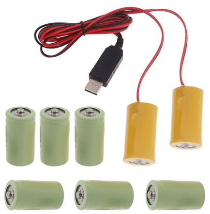 Wilgure Éliminateurs Batterie LR20 D Câble d'alimentation USB Remplacez 4 Batteries LR20 D Remplacez Batterie 1 5 V
