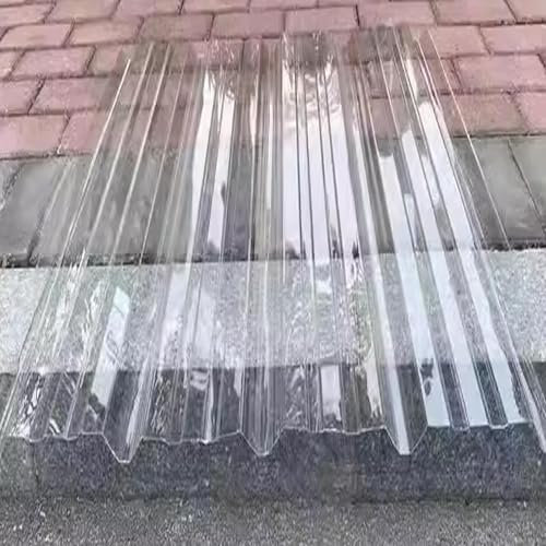 1,5mm Lamiere Ondulate Antipioggia,Copertura Tettoia Trasparente,Fogli Pretagliati di Vetroresina,Pannelli for Tetto Isolanti,Lastra for Copertur,per Serra,Garage,con Viti,1/2/4/6 pezzi(1 Pcs,0.9x0.7m