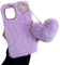 SEHEYA Cover Compatible with iPhone 6 / iPhone 6S Fluffy Plush Case Cute Heart Pendant Design Flexible Warm Puffy Soft Fur TPU Phone Shell Protective Girls Cases, Purple