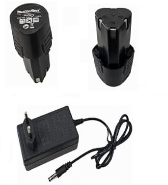 2 Batterie 18v Di Ricambio 1500mAh Mulinsen x Avvitatore Cesoie Forbici Miniflex ecc universale per tutti gli elettroutensili con stesso attacco,ricarica veloce + 1 Caricabatteria a filo