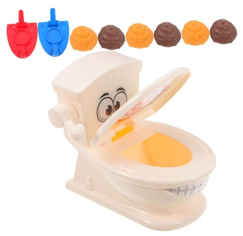 HAWILLOSCH Blague De Caca Jouet De Tir Drôle Ensemble De Farces Amusantes pour Garçon Fille Faux Jouet De Caca Accessoire De Fête Interactif Jeu De Tir De Crottes De Toilettes