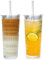 ZgoEC 520ml Glass Cups Tumbler with Straw and Lid: 2 Pack Reusable Iced Coffee Glass for Drinks, Modern Diamont Glasses Drinking Jars for Coffee, Smoothie, Juice, Dishwasher Safe, Great Gift