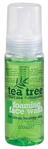 Tea Tree Foaming Face Wash 200ml – Peppermint Oil Daily Cleanser for All Skin Types – Deep Cleansing & Oil Control