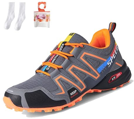 Qosigote Keep Running Speed 3, Orthopädischer Lauf- & Wanderschuh, Ortho Trekking Schuhe Herren, Wanderschuhe Outdoor und Sport Atmungsaktive Netzschuhe (C,42)